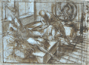 One of Tintoretto's drawings of his wax models 100swallows.wordpress.com