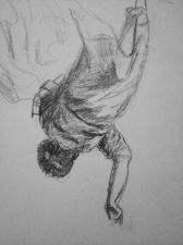 Rough sketch study of Tintoretto's foreshortening
