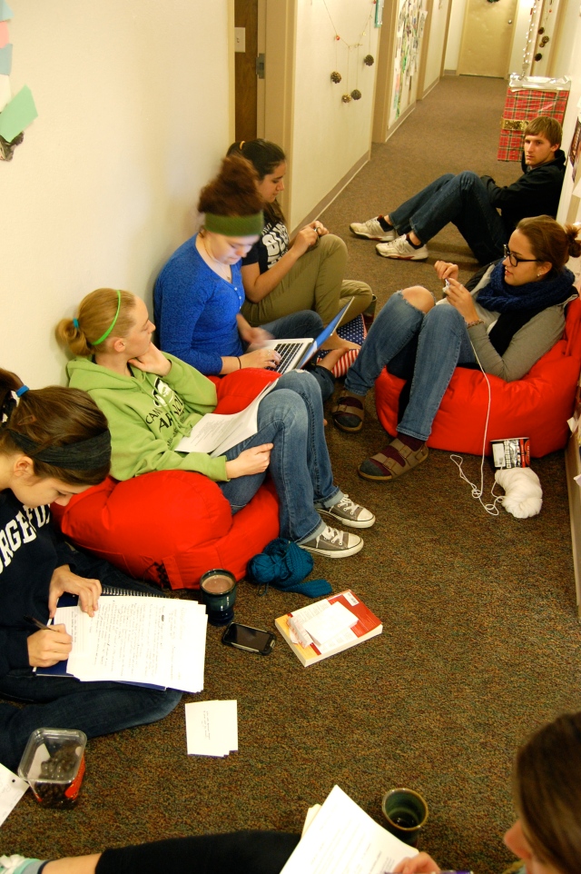 Study party in the hallway!
